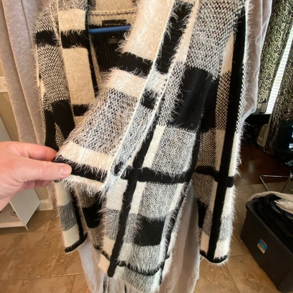 Investments Blk/Wht Convertible wool sweater jacket MEDIUM - Picture 3 of 7